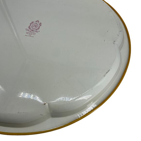 Vintage Round Metal Tray DAHER DECORATED WARE Made in England Fruit Flowers Ewer - Picture 7 of 12